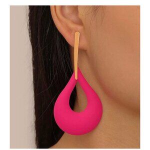 Hot pink earrings eardrop magenta fuchsia chandelier waterdrop long earring 3''